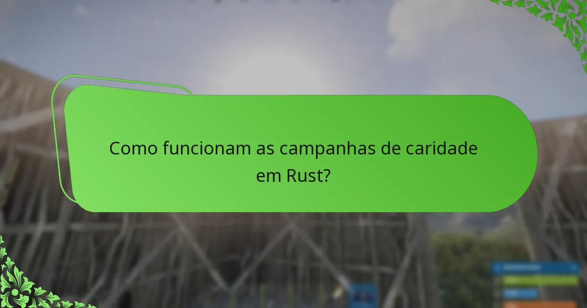 Como funcionam as campanhas de caridade em Rust?