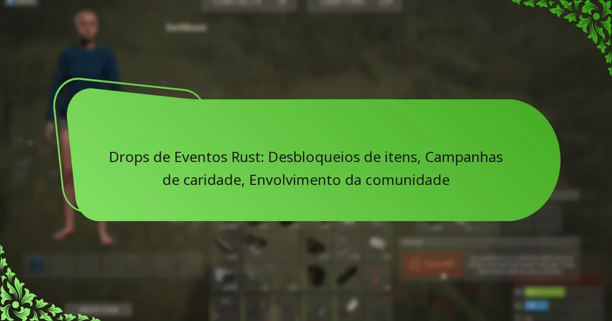 Drops de Eventos Rust: Desbloqueios de itens, Campanhas de caridade, Envolvimento da comunidade