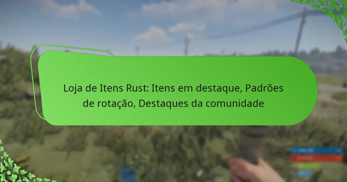 Loja de Itens Rust: Itens em destaque, Padrões de rotação, Destaques da comunidade