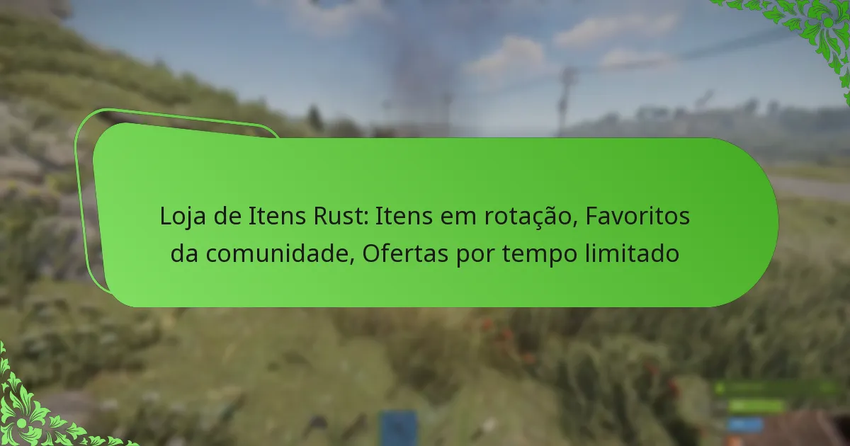 Loja de Itens Rust: Itens em rotação, Favoritos da comunidade, Ofertas por tempo limitado