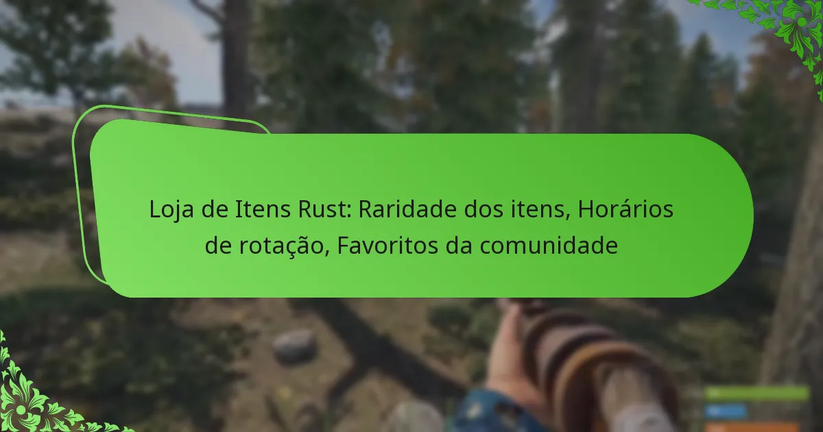 Loja de Itens Rust: Raridade dos itens, Horários de rotação, Favoritos da comunidade