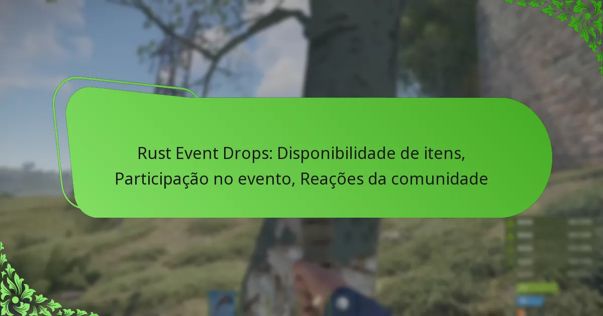 Rust Event Drops: Disponibilidade de itens, Participação no evento, Reações da comunidade