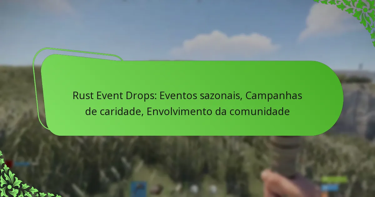 Rust Event Drops: Eventos sazonais, Campanhas de caridade, Envolvimento da comunidade