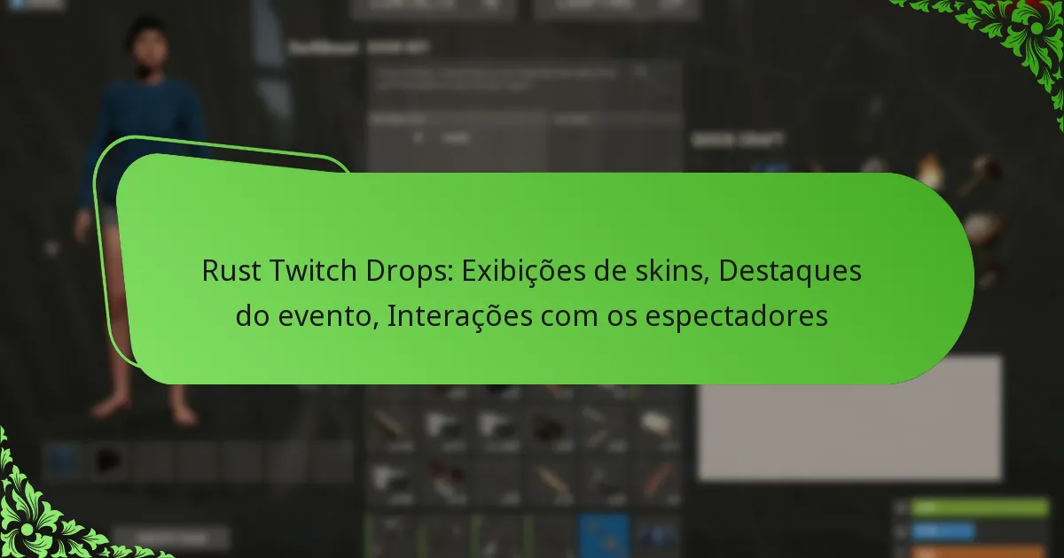 Rust Twitch Drops: Exibições de skins, Destaques do evento, Interações com os espectadores
