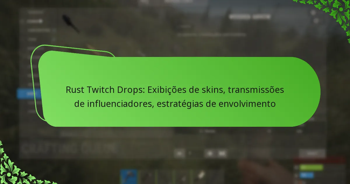 Rust Twitch Drops: Exibições de skins, transmissões de influenciadores, estratégias de envolvimento